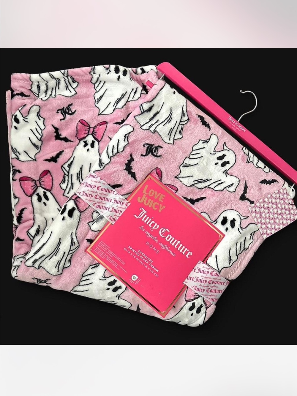 Juicy Couture Throw Blanket New Ghosts Bows & Bats